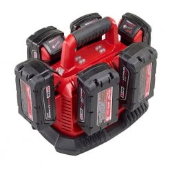 Milwaukee M18 18-Volt Lithium-Ion 6-Port Sequential Battery Charger -Power Tools Accessories Sales Shop milwaukee outdoor power batteries chargers 48 59 1806 a0 1000