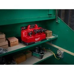Milwaukee M12 and M18 12-Volt/18-Volt Lithium-Ion Multi-Voltage 6-Port Sequential Rapid Battery Charger (3 M12 and 3 M18 Ports) -Power Tools Accessories Sales Shop milwaukee outdoor power batteries chargers 48 59 1807 a0 1000