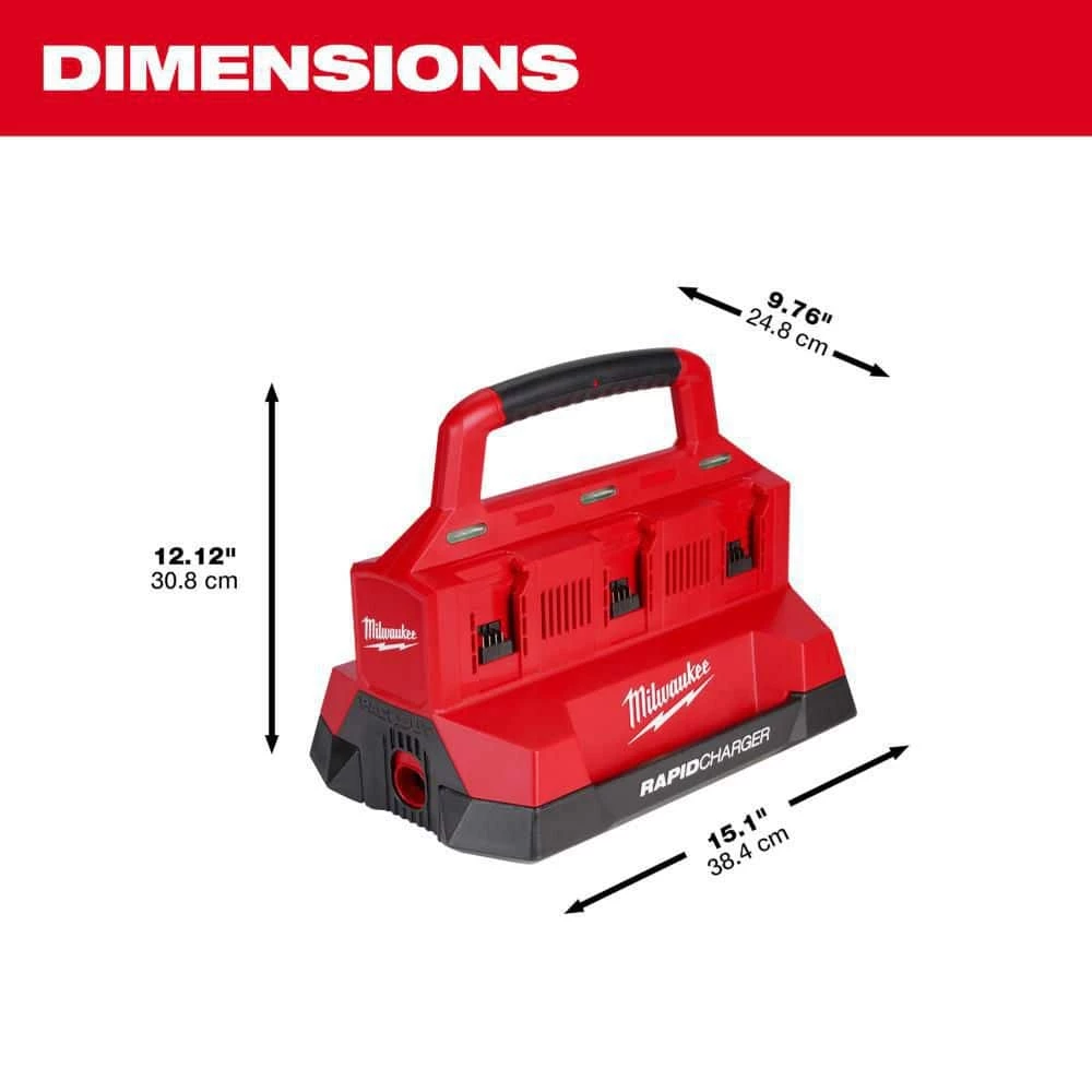 Milwaukee M18 18V Lithium-Ion PACKOUT 6-Port Rapid Charger 4 Milwaukee M18 18V Lithium-Ion PACKOUT 6-Port Rapid Charger - Image 4