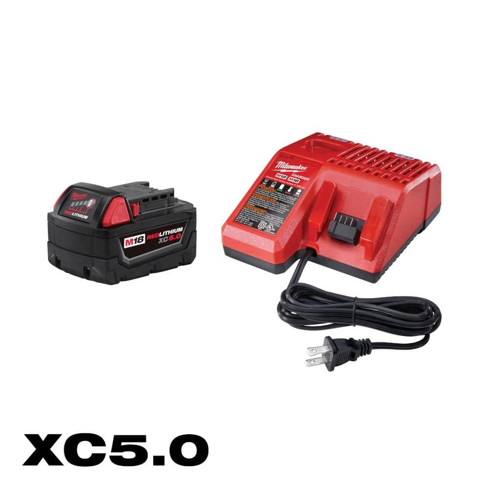 Milwaukee M18 18-Volt Lithium-Ion XC Starter Kit with One 5.0Ah Battery and Charger 1 Milwaukee M18 18-Volt Lithium-Ion XC Starter Kit with One 5.0Ah Battery and Charger