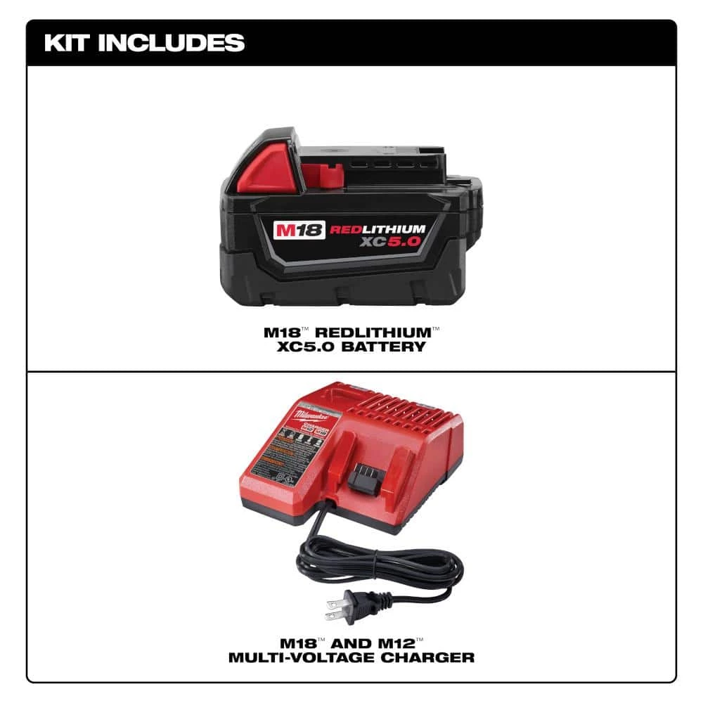 Milwaukee M18 18-Volt Lithium-Ion XC Starter Kit with One 5.0Ah Battery and Charger 2 Milwaukee M18 18-Volt Lithium-Ion XC Starter Kit with One 5.0Ah Battery and Charger - Image 2