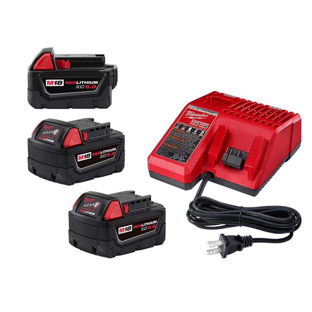 Milwaukee M18 18-Volt Lithium-Ion XC Starter Kit w/Two 5.0Ah Batteries, Charger and 5.0ah Battery 1 Milwaukee M18 18-Volt Lithium-Ion XC Starter Kit w/Two 5.0Ah Batteries, Charger and 5.0ah Battery