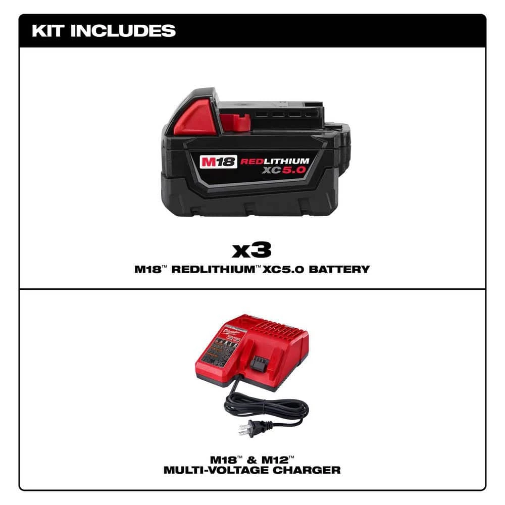 Milwaukee M18 18-Volt Lithium-Ion XC Starter Kit w/Two 5.0Ah Batteries, Charger and 5.0ah Battery 2 Milwaukee M18 18-Volt Lithium-Ion XC Starter Kit w/Two 5.0Ah Batteries, Charger and 5.0ah Battery - Image 2