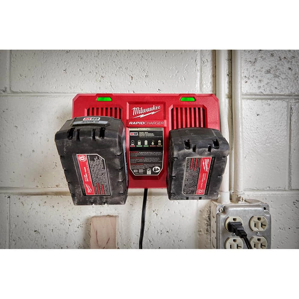 Milwaukee M18 18-Volt Lithium-Ion Starter Kit with Two 5.0 Ah Battery Packs and Dual Bay Rapid Charger 5 Milwaukee M18 18-Volt Lithium-Ion Starter Kit with Two 5.0 Ah Battery Packs and Dual Bay Rapid Charger - Image 5