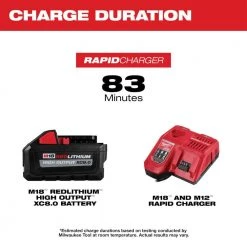 Milwaukee M18 18-Volt Lithium-Ion HIGH OUTPUT Starter Kit with XC 8.0Ah Battery and Rapid Charger -Power Tools Accessories Sales Shop milwaukee outdoor power batteries chargers 48 59 1880 66 1000 1