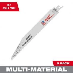 Milwaukee 9 in. 7/11 TPI WRECKER Demolition Multi-Material Cutting SAWZALL Reciprocating Saw Blades (5-Pack)