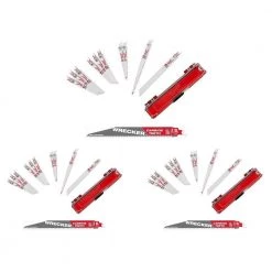 Milwaukee SAWZALL Metal Cutting BiMetal Reciprocating Saw Blade Set (30-Piece) with 3 Free Carbide Wrecker Blades
