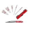 Milwaukee SAWZALL Metal Cutting BiMetal Reciprocating Saw Blade Set (10-Piece) with one 9 in. Carbide Wrecker Blade
