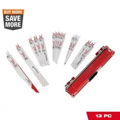 Milwaukee SAWZALL Demolition Nail-Embedded Wood and Metal Cutting Bi-Metal Reciprocating Saw Blade Set (13 Piece)