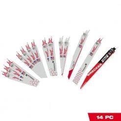 Milwaukee SAWZALL Demolition Wood & Metal Cutting Bi-Metal Reciprocating Saw Blade Set W/ WRECKER Nitrus Blade (14 -Piece)