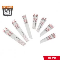Milwaukee SAWZALL Metal Cutting Bi-Metal Reciprocating Blade Set (16 Piece)
