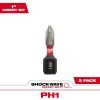 Milwaukee SHOCKWAVE Impact Duty 1 in. Phillips #1 Alloy Steel Insert Bit (2-Pack)