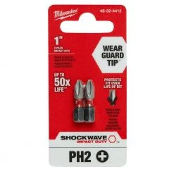 Milwaukee SHOCKWAVE Impact Duty 1 in. Phillips #2 Alloy Steel Insert Bit (2-Pack) -Power Tools Accessories Sales Shop milwaukee screwdriver bits 48 32 4412 c3 1000