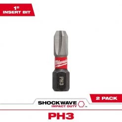 Milwaukee SHOCKWAVE Impact Duty 1 in. Phillips #3 Alloy Steel Insert Bit (2-Pack)