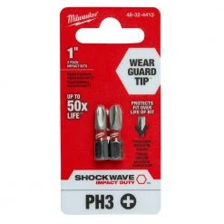 Milwaukee SHOCKWAVE Impact Duty 1 in. Phillips #3 Alloy Steel Insert Bit (2-Pack) -Power Tools Accessories Sales Shop milwaukee screwdriver bits 48 32 4413 c3 1000
