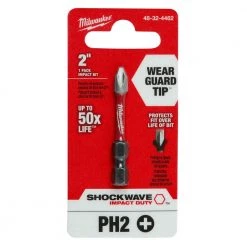 Milwaukee SHOCKWAVE Impact Duty 2 in. Phillips #2 Alloy Steel Screw Driver Bit (1-Pack) -Power Tools Accessories Sales Shop milwaukee screwdriver bits 48 32 4462 77 1000