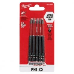 Milwaukee SHOCKWAVE Impact Duty 3-1/2 in. Phillips #1 Alloy Steel Screw Driver Bit (5-Pack) 14 Milwaukee SHOCKWAVE Impact Duty 3-1/2 in. Phillips #1 Alloy Steel Screw Driver Bit (5-Pack) -Power Tools Accessories Sales Shop milwaukee screwdriver bits 48 32 4565 77 1000