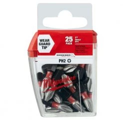 Milwaukee SHOCKWAVE Impact Duty 1 in. Phillips #2 Alloy Steel Insert Bit Set (25-Pack) -Power Tools Accessories Sales Shop milwaukee screwdriver bits 48 32 4604 c3 1000