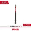Milwaukee SHOCKWAVE Impact Duty 3-1/2 in. Phillips #2 Alloy Steel Screw Driver Bit (2-Pack)