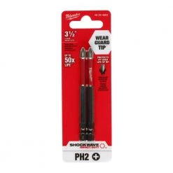 Milwaukee SHOCKWAVE Impact Duty 3-1/2 in. Phillips #2 Alloy Steel Screw Driver Bit (2-Pack) -Power Tools Accessories Sales Shop milwaukee screwdriver bits 48 32 4662 77 1000