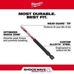 Milwaukee SHOCKWAVE Impact Duty 3-1/2 in. Phillips #2 Alloy Steel Screw Driver Bit (2-Pack) -Power Tools Accessories Sales Shop milwaukee screwdriver bits 48 32 4662 a0 1000