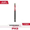 Milwaukee SHOCKWAVE Impact Duty 3-1/2 in. Phillips #3 Alloy Steel Screw Driver Bit (2-Pack)