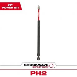 Milwaukee SHOCKWAVE Impact Duty 6 in. Phillips #2 Alloy Steel Screw Driver Bit (1-Pack)
