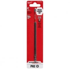 Milwaukee SHOCKWAVE Impact Duty 6 in. Phillips #2 Alloy Steel Screw Driver Bit (1-Pack) -Power Tools Accessories Sales Shop milwaukee screwdriver bits 48 32 4802 77 1000