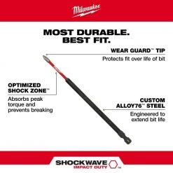 Milwaukee SHOCKWAVE Impact Duty 6 in. Phillips #2 Alloy Steel Screw Driver Bit (1-Pack) -Power Tools Accessories Sales Shop milwaukee screwdriver bits 48 32 4802 a0 1000
