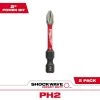 Milwaukee SHOCKWAVE Impact Duty 2 in. Phillips #2 Alloy Steel Screw Driver Bit (2-Pack)