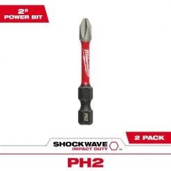 Milwaukee SHOCKWAVE Impact Duty 2 in. Phillips #2 Alloy Steel Screw Driver Bit (2-Pack)