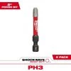 Milwaukee SHOCKWAVE Impact Duty 2 in. Phillips #3 Alloy Steel Screw Driver Bit (2-Pack)
