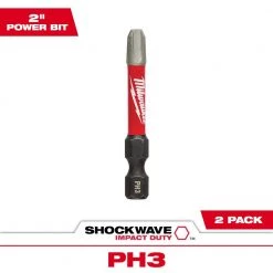 Milwaukee SHOCKWAVE Impact Duty 2 in. Phillips #3 Alloy Steel Screw Driver Bit (2-Pack)