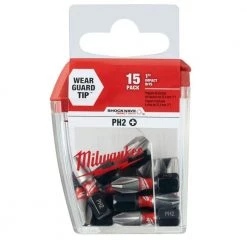 Milwaukee SHOCKWAVE Impact Duty 1 in. Phillips #2 Alloy Steel Insert Bit (15-Pack) 16 Milwaukee SHOCKWAVE Impact Duty 1 in. Phillips #2 Alloy Steel Insert Bit (15-Pack) -Power Tools Accessories Sales Shop milwaukee screwdriver bits 48 32 5003 c3 1000