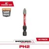 Milwaukee SHOCKWAVE Impact Duty 2 in. Phillips #2 Alloy Steel Screw Driver Bit (15-Pack)