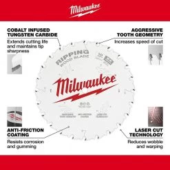 Milwaukee 10 in. x 24-Tooth Ripping Circular Saw Blade -Power Tools Accessories Sales Shop milwaukee table saw blades miter saw blades 48 40 1020 1d 1000