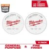 Milwaukee 12 in. x 44-Tooth and 80-Tooth Circular Saw Blade (2-Pack)