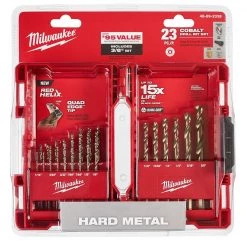 Milwaukee Cobalt Red Helix Drill Bit Set for Drill Drivers (23-Piece) -Power Tools Accessories Sales Shop milwaukee twist drill bits 48 89 2338 1d 1000