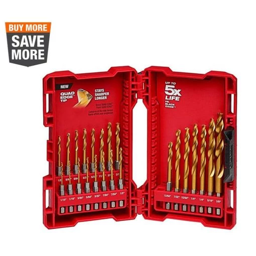 Milwaukee SHOCKWAVE IMPACT DUTY Titanium Drill Bit Set (23-Piece) -Power Tools Accessories Sales Shop milwaukee twist drill bits 48 89 4631 64 1000