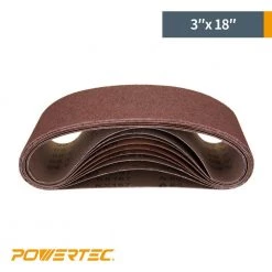 POWERTEC 3 in. x 18 in. 120-Grit Aluminum Oxide Sanding Belt (10-Pack) -Power Tools Accessories Sales Shop powertec power sander accessories 110830 4f 1000