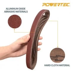 POWERTEC 1 in. x 30 in. 400-Grit Aluminum Oxide Sanding Belt (10-Pack) -Power Tools Accessories Sales Shop powertec power sander accessories 111370 1f 1000
