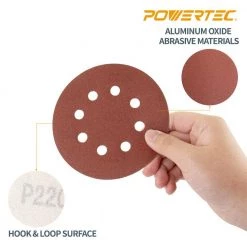 POWERTEC 5 in. 60-Grit Aluminum Oxide Hook and Loop 8-Hole Disc (25-Pack) 9 POWERTEC 5 in. 60-Grit Aluminum Oxide Hook and Loop 8-Hole Disc (25-Pack) -Power Tools Accessories Sales Shop powertec power sander accessories 45006 1f 1000