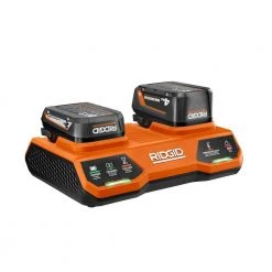 RIDGID 18-Volt Dual Port Simultaneous Charger with (2) 2.0 Ah Batteries, (2) 4.0 Ah Batteries 23 RIDGID 18-Volt Dual Port Simultaneous Charger with (2) 2.0 Ah Batteries, (2) 4.0 Ah Batteries -Power Tools Accessories Sales Shop ridgid outdoor power batteries chargers ac86095ksbn 1f 1000