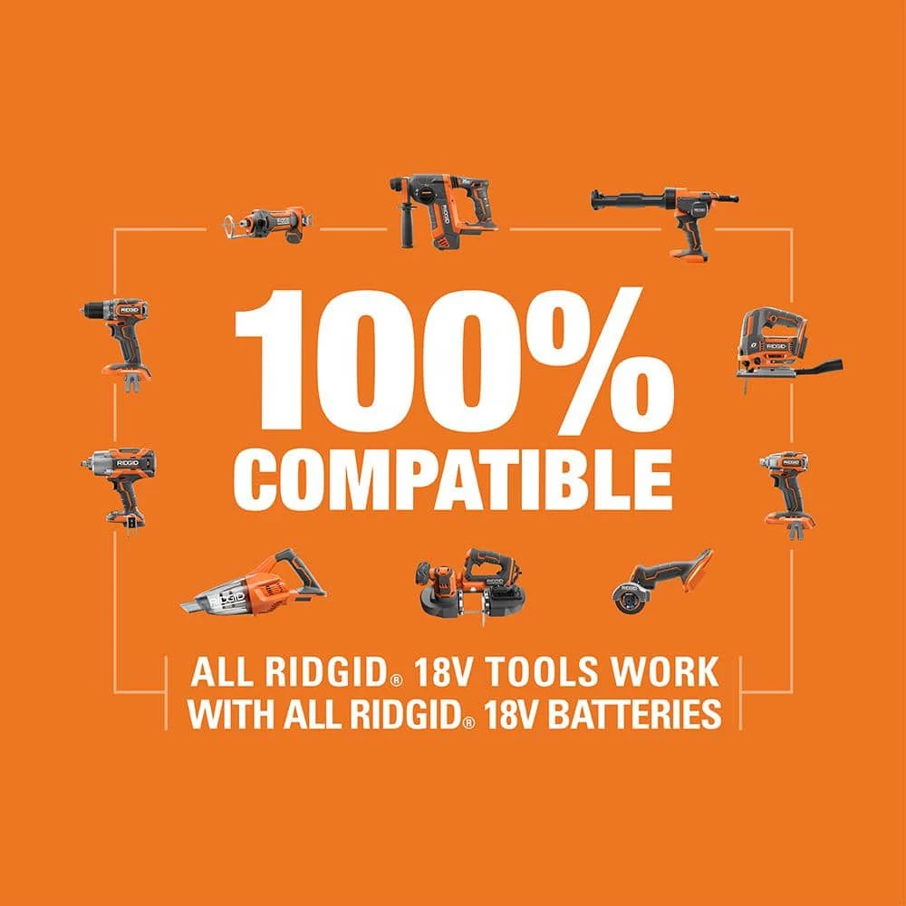 RIDGID 18-Volt Dual Port Simultaneous Charger with (2) 2.0 Ah Batteries, (2) 4.0 Ah Batteries 13 RIDGID 18-Volt Dual Port Simultaneous Charger with (2) 2.0 Ah Batteries, (2) 4.0 Ah Batteries - Image 13