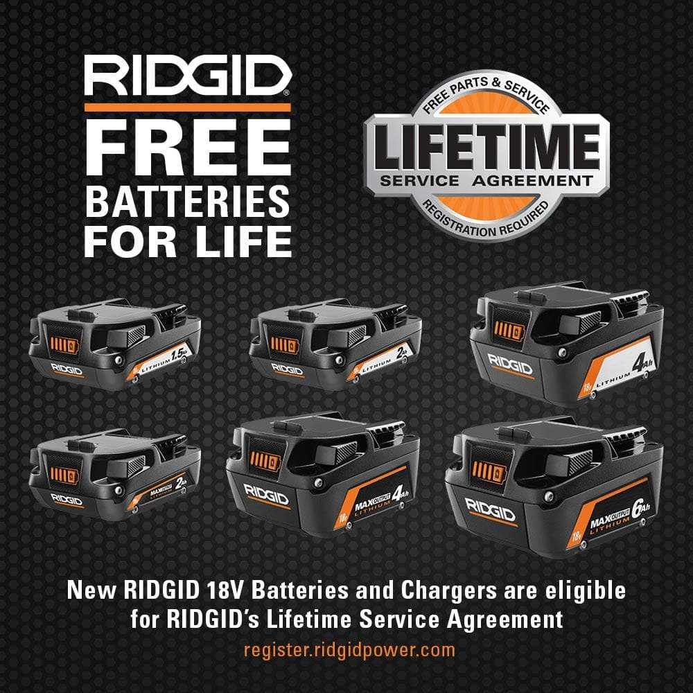 RIDGID 18-Volt Dual Port Simultaneous Charger with (2) 2.0 Ah Batteries, (2) 4.0 Ah Batteries 11 RIDGID 18-Volt Dual Port Simultaneous Charger with (2) 2.0 Ah Batteries, (2) 4.0 Ah Batteries - Image 11