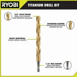 RYOBI Titanium Drill Bit Kit (22-Piece) 12 RYOBI Titanium Drill Bit Kit (22-Piece) -Power Tools Accessories Sales Shop ryobi twist drill bits ar2042 40 1000