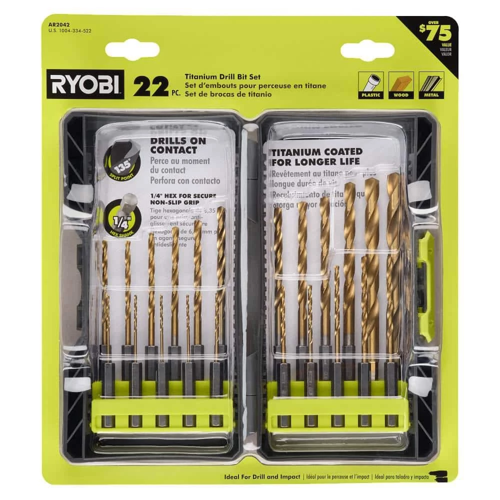 RYOBI Titanium Drill Bit Kit (22-Piece) 1 RYOBI Titanium Drill Bit Kit (22-Piece)